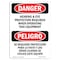 Signmission OSHA Sign, Hearing Eye Protection Required Bilingual, 10in X 7in Decal, 7" W, 10" H, Spanish OS-DS-D-710-VS-1661 - alternate 1